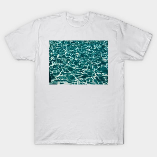 Blue Ocean Waves Pattern T-Shirt by JC's Fitness Co.